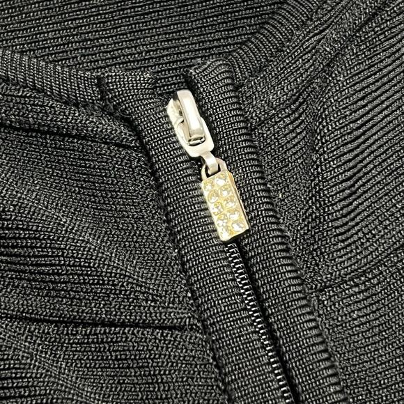 Cache Black Long Sleeve Zip Up Zip Down Sweetheart Neck Sweater Women's Large - Picture 7 of 11